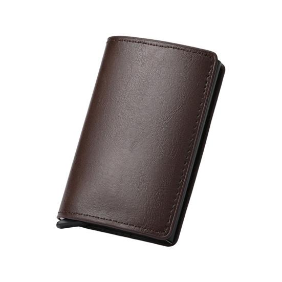 

Висувний тримач для карток Тонкий мінімалістичний гаманець для карток Кишеньковий гаманець із захистом від крадіжки RFID для чоловіків жінок 1pc кавовий