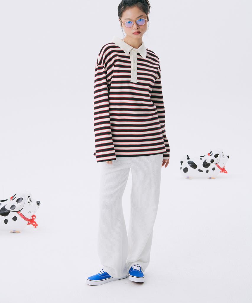 JUNEJUNE SPACE Frill Banding Pants_White