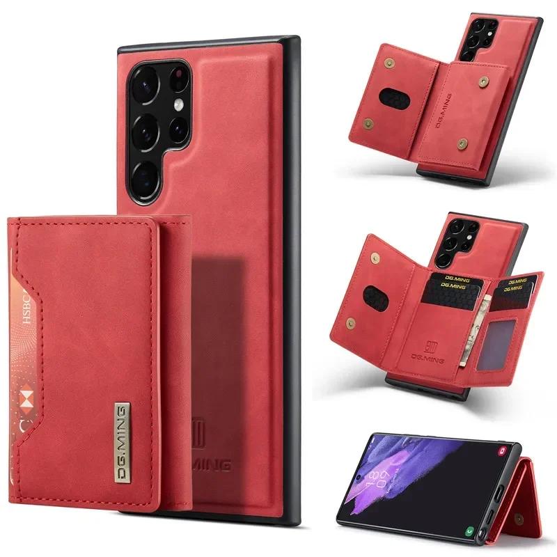 Retro Magnetic Leather Wallet Card Phone Case For Samsung Galaxy S26 Ultra S25 FE S24 Plus S23 S22 S21 S20 Flip Back Cover Coque