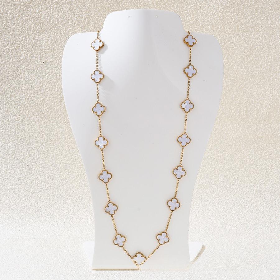 

15 мм Большой 20 Цветов Четырехлистный Клевер Ожерелье Женский Легкий Роскошный Кулон Женская Цепочка на Ключицу 18К