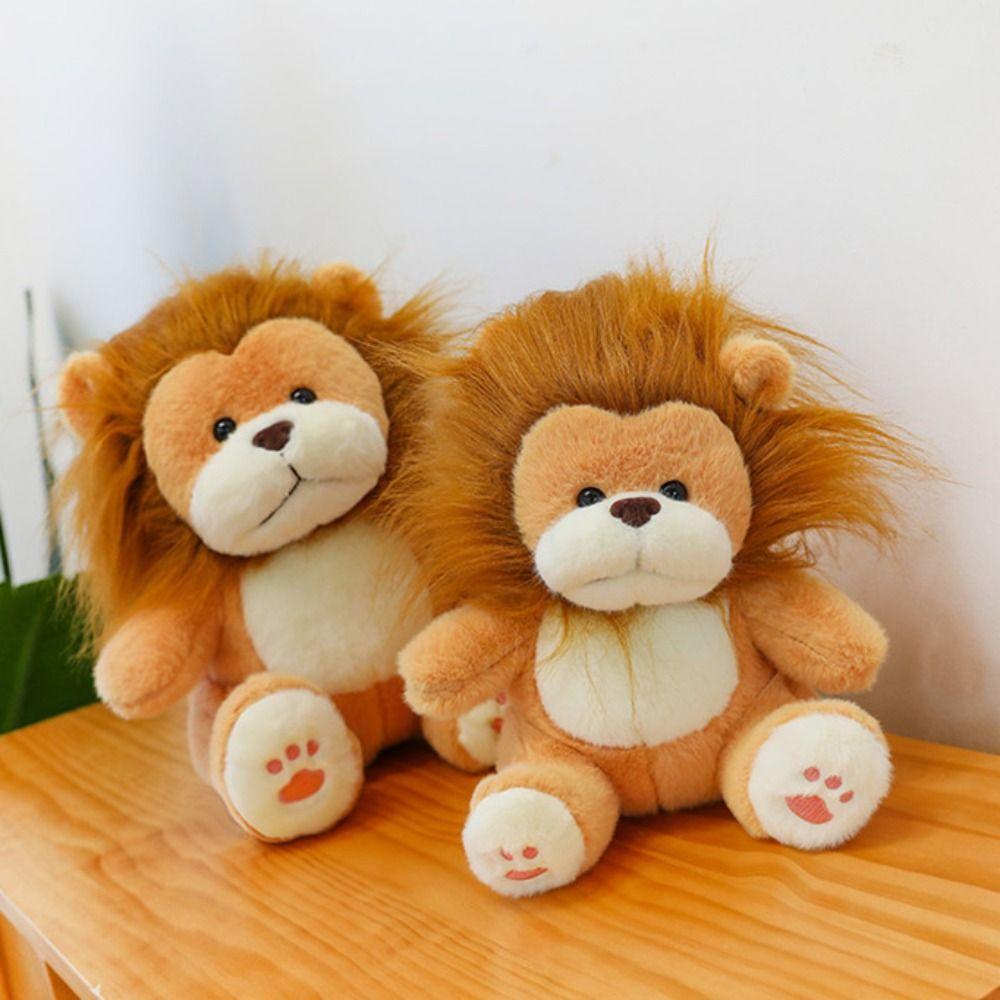 PP Cotton Lion Plush Toys Soft Forest Animals Stuffed Doll  Decorate Present