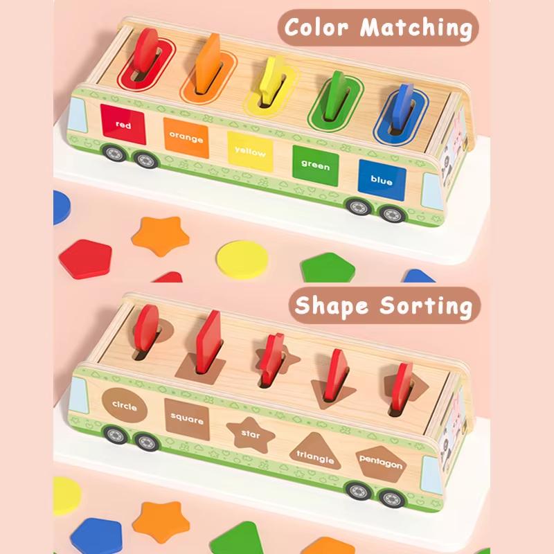 Wooden Sensory Toys Montessori Color Sorting Shape Matching Learning Parish Children Games Fine Motor Training Educational Toys