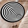 Black and White Spiral Stripe Pattern  Round Rug, Non-slip Floor Mat for Living Room, Bedroom, Bathroom, Holiday Home Decoration