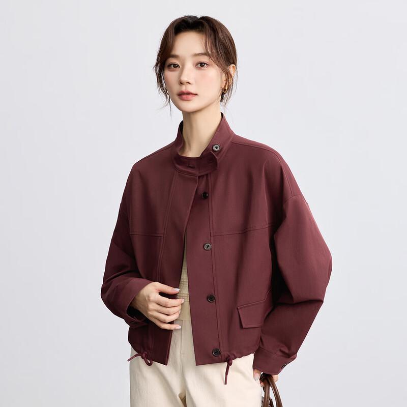 INMAN Women s Retro Stand Collar Workwear Short Jacket M