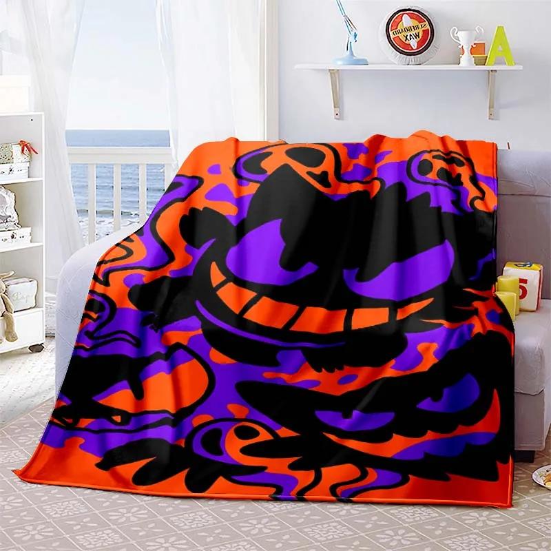 Cute Cartoon Gengar Room Warm Blanket Comfortable Soft Portable Travel Picnic Blanket Gift for Family or Friends