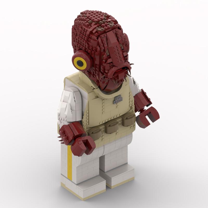 2515pcs MOC Admiral Ackbar Mega Figure Fits My Head Star Battle Model Building Blocks Architecture Christmas Gifts Toy Education