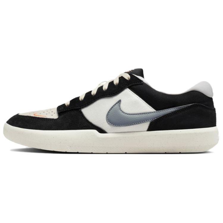 Nike SB Force 58 Tessuto, Pelle Scamosciata di Vacchetta Scarpe da Skateboard Unisex Nero Bianco Grigio DV5477-012
