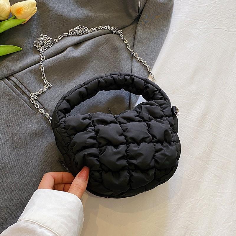 

Small Crowd Portable Pleated Cloud Bag Net Red Bubble Unique Down Cotton Coat Cross-body чёрный