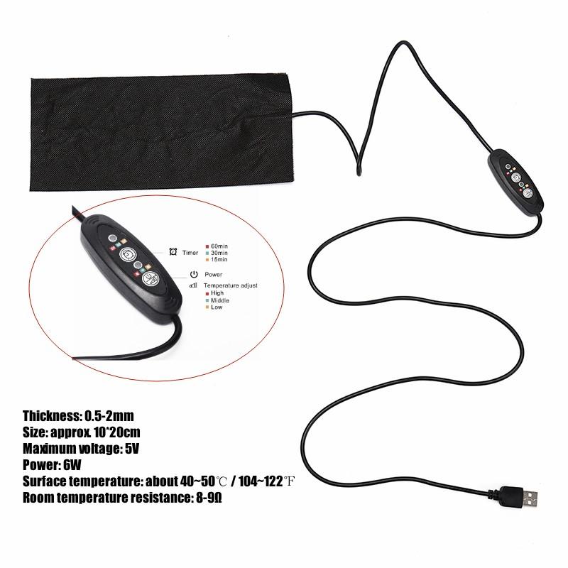 1 Set DIY USB Electric Heated Jacket Heating Pad Themal Warm Winter Heating Vest Pads For Outdoor  Heated Clothing