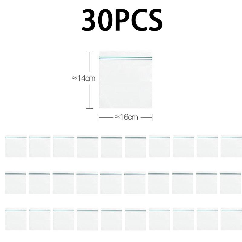 

30 Pcs Wrap Plastic Packaging Bags Food Storage Bag Reusable Freezer Sandwich Sealing Bag Kitchen Refrigerator Food Preservation S
