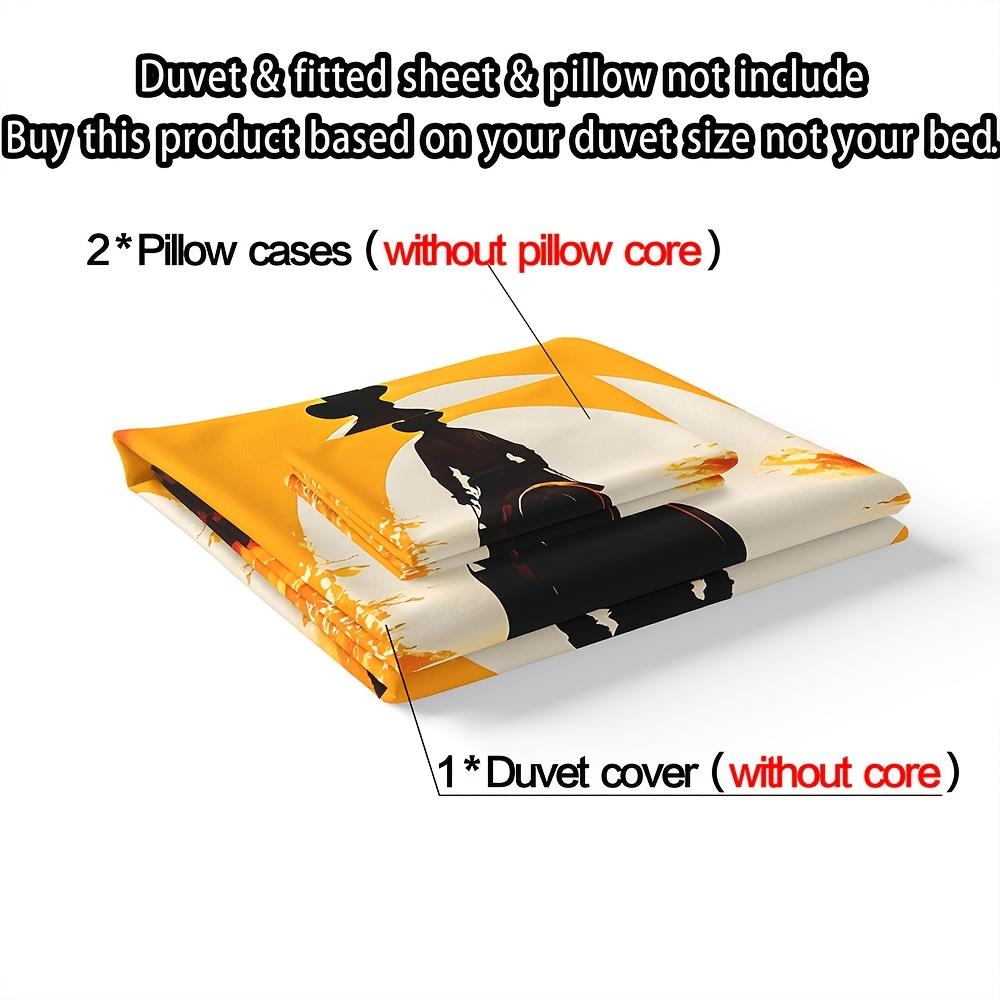 Western Cowboy 3Pcs Duvet Cover Set, Polyester  Breathable Bedding With Zipper Closure, Machine Washable, Digital Print