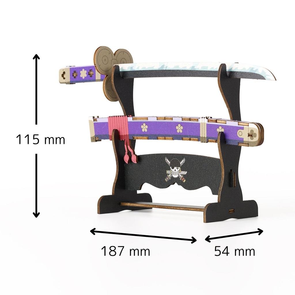 Ki-gu-mi One Piece Roronoa Zoro's Sword, Enma - A 3D Wooden Puzzle DIY Craft Kit for Kids and Adults - Educational Toy for Boys and Girls - A Great