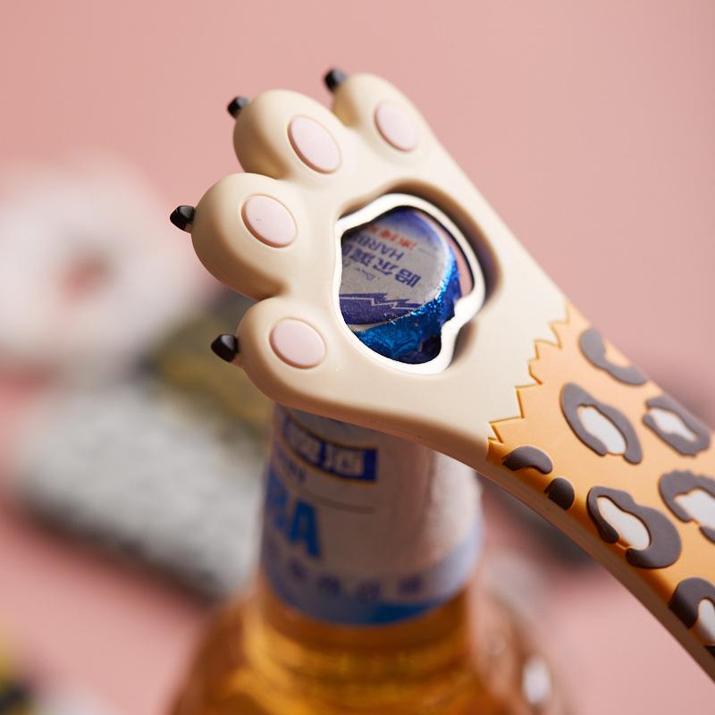 Large Wave Dot Fashion Beer Silicone Opener Cute Cat Paw Magnetic Bottle Opener Fridge Gift