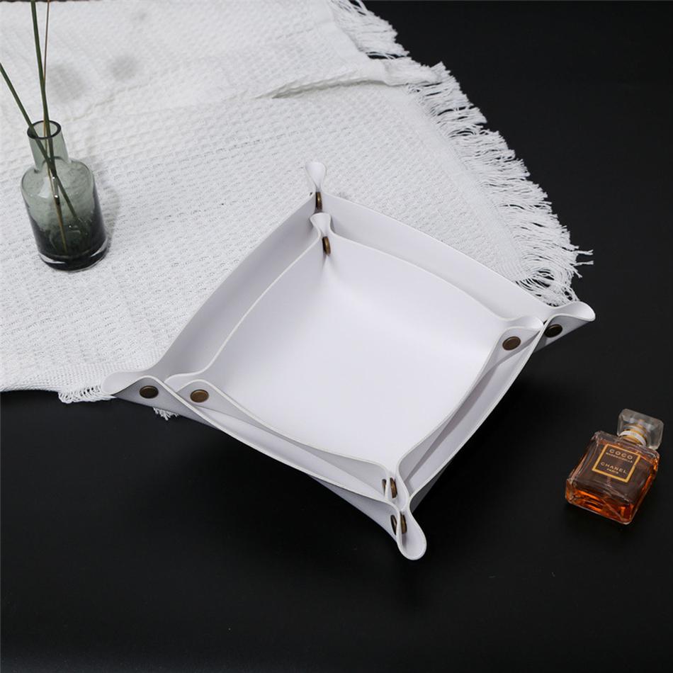 Trays Leather Personalized Desk Organizer Desktop Storage Box for Jewlery Key Cosmetics Glasses Headphone Wallet Office Home Use