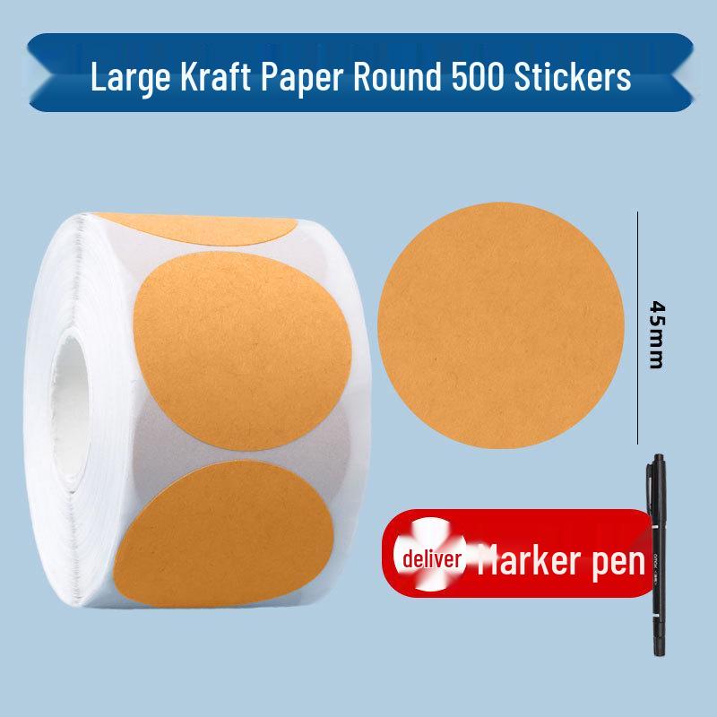 Writable Kraft Paper Label Stickers with Matte Self-Adhesive Backing