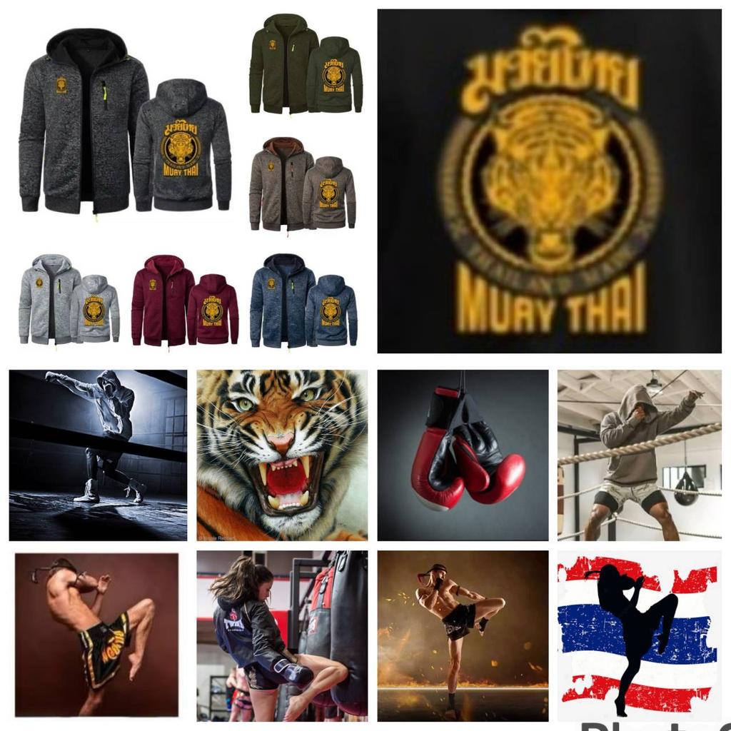 MMA Tiger Muay Thai Kick Boxing UFFC Jacket Sweatshirt Hoodies Zip Men Women Kid Unisex Long Sleeve Print Sport Gym Fitness Workout