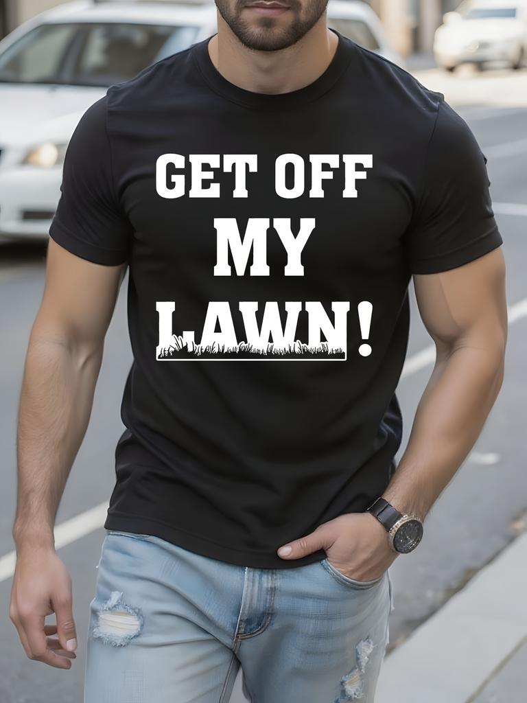 Get Off My Lawn! Funny Novelty Unisex Crew Neck Tshirt Bl...