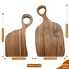 Double Sided Usable Wooden Chopping Board with Handle End Cutting Board, Steak Plate, Circular Plate, Cheese Bread Tray, Pizza B