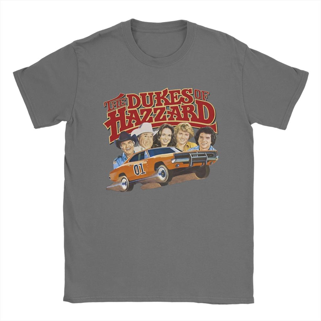 Dukes Of Hazzard Title Cast T Shirts Men 100% Cotton Awesome T-Shirt Round Neck TV Show Tee Shirt Short Sleeve Clothes Gift Idea