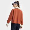 Fila Tennis Casual Classic Versatile Polo Neck Pullover Sweatshirt Women Sweatshirt Autumn-Red Brown A11W533209FBN