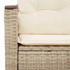 Vidaxl Garden Sofa With Cushions, 2-Seater, Beige, Poly Rattan