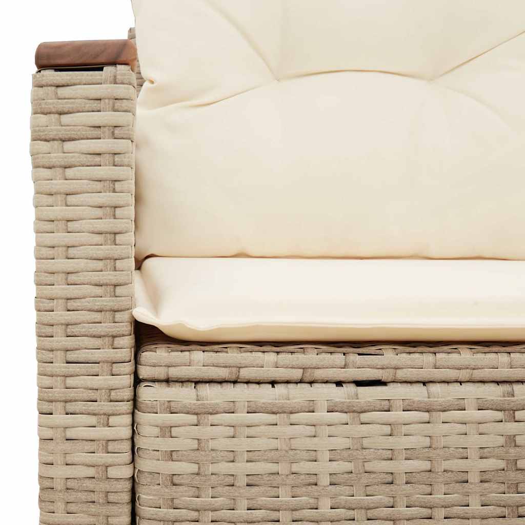 Vidaxl Garden Sofa With Cushions, 2-Seater, Beige, Poly Rattan