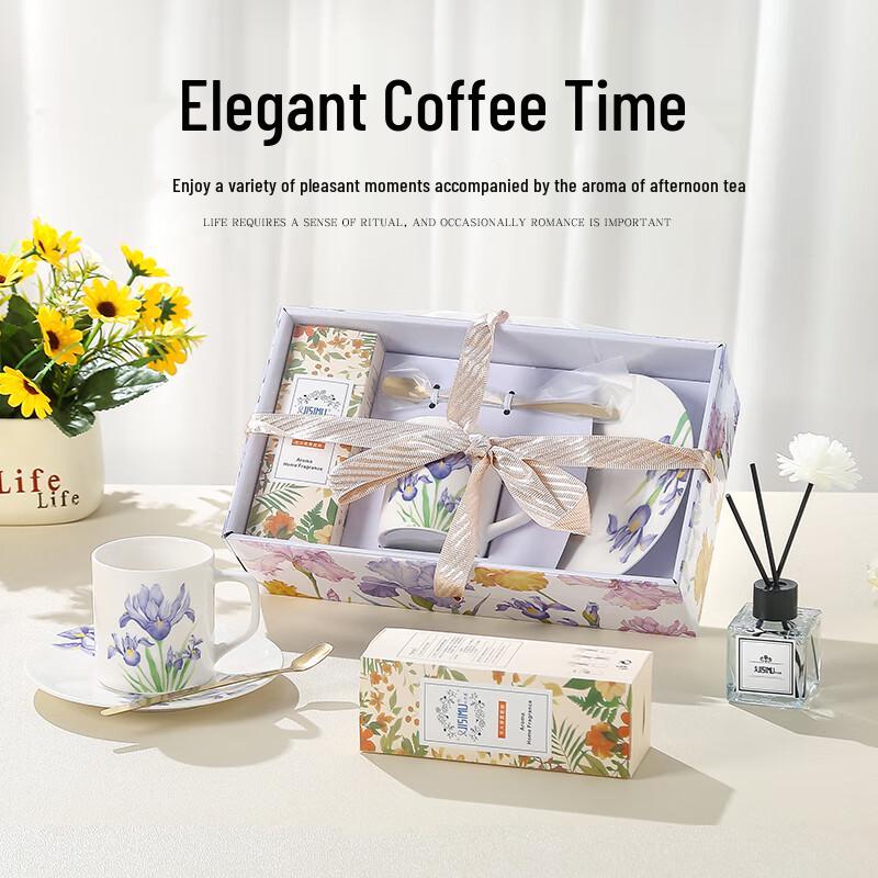Scented Ceramic Coffee Mug Set with Spoon