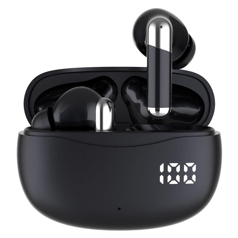 Bluetooth Wireless Clear High ENC Noise ANC Noise with LED Up To 25 Hours of Compact and Separate Left and Automatic Pairing for 5.4 Earbuds, Sound,