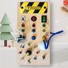 LED Light Switch Busy Board Toddler Light-up Switch Control Wooden Board Fine Motor Skills Kids Educational Learning Activity Game Board Toy