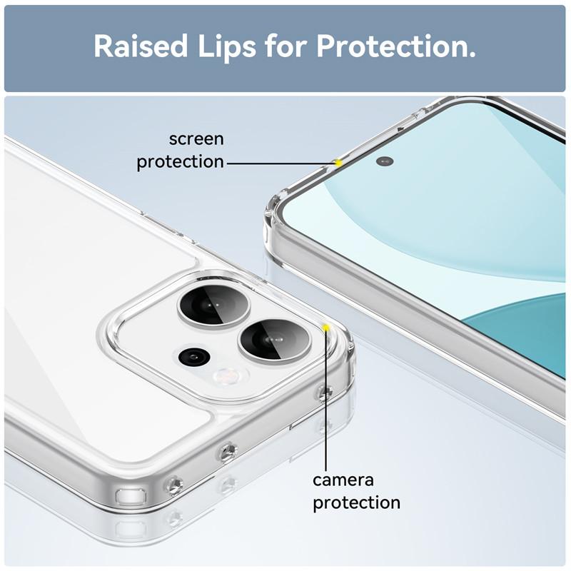 For oppo Reno14 F 5G Case oppo Reno14 F 5G Cover Funda Clear PC + Silicone Shockproof Protective Phone Cover oppo Reno14 F 5G