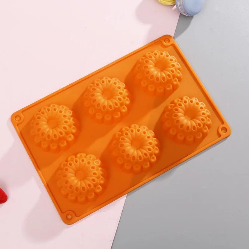 Kendin Yap Çikolatalı Jöleli Puding Kek Kalıbı 6 Silikon Dondurma Dekorasyonu Buz Kalıbı