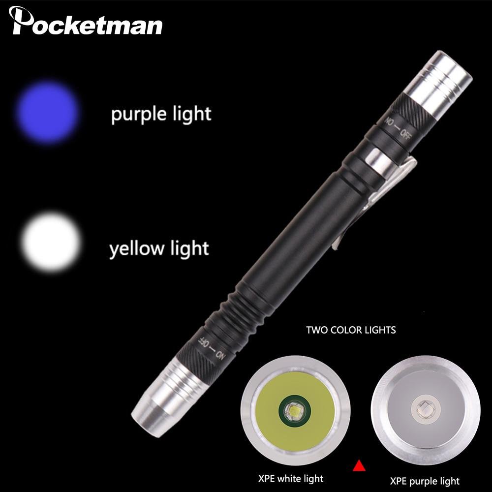 2 in 1 UV Flashlight Multifunction 395nm Ultra Violet/White Light Detector Torch