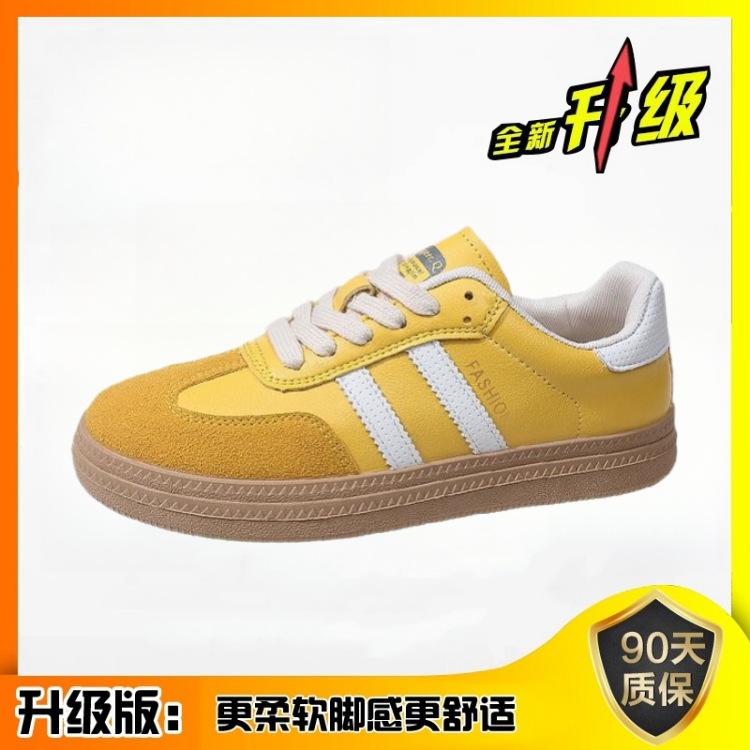 Internet celebrity flat-soled German training shoes 2025 summer new thick-soled retro lightweight board shoes women's sports and leisure white shoes