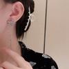 European and American retro long diamond bow earrings female fringed Internet celebrity earrings 925 silver needle ears