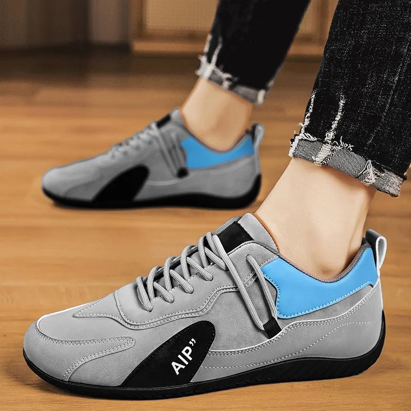 

Fashion Loafers men s casual sports shoes green leather high top lace up training shoes retro fashion running shoes 2025 trend sale 39