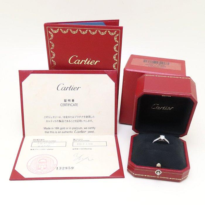 Used CARTIER 1895 Solitaire Platinum950 Ring N4161400 Diamond 0.51ct H.VS1 #49/294098
