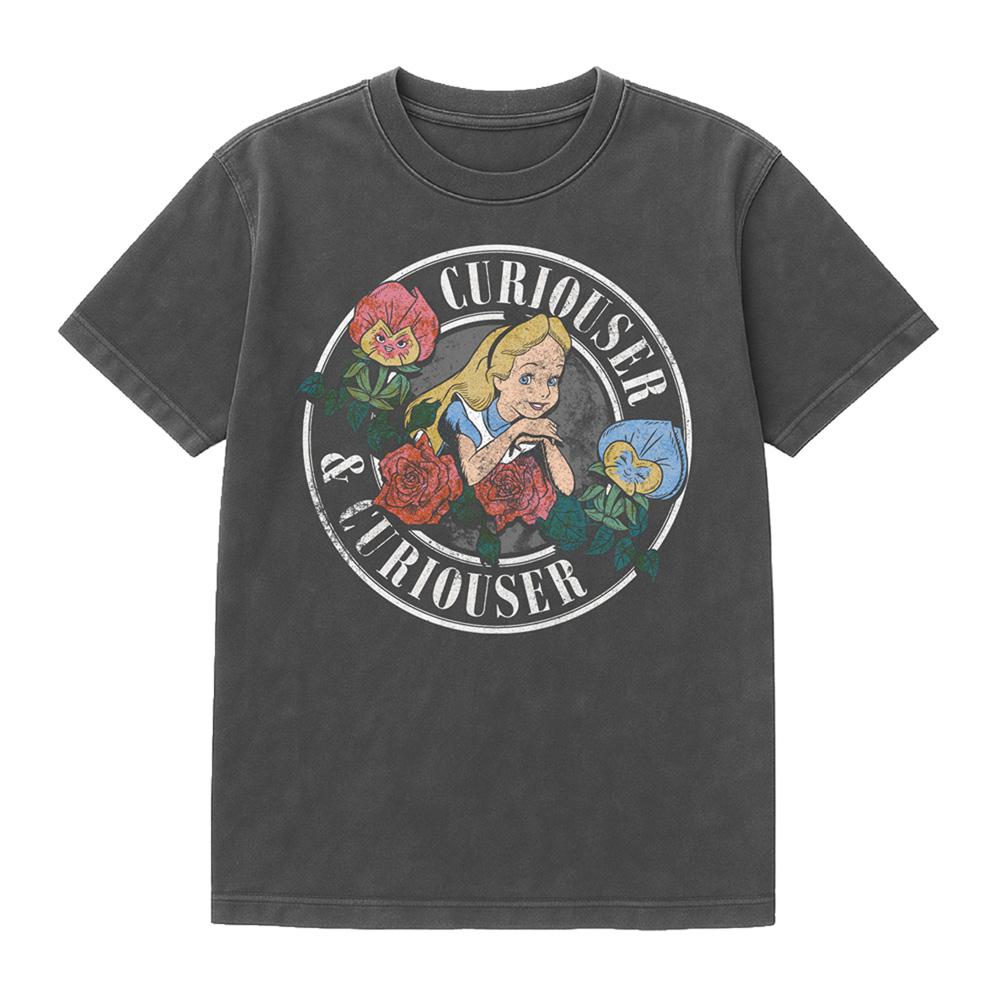Alice In Wonderland Unisex Adult Curiouser Band Vintage Wash T-Shirt