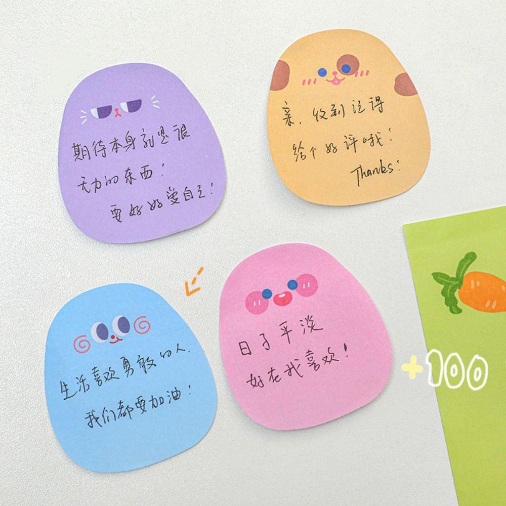 Colored Messages Sticking Paper Cartoon Message Paper Memo Pad Sticky Notes  Girls