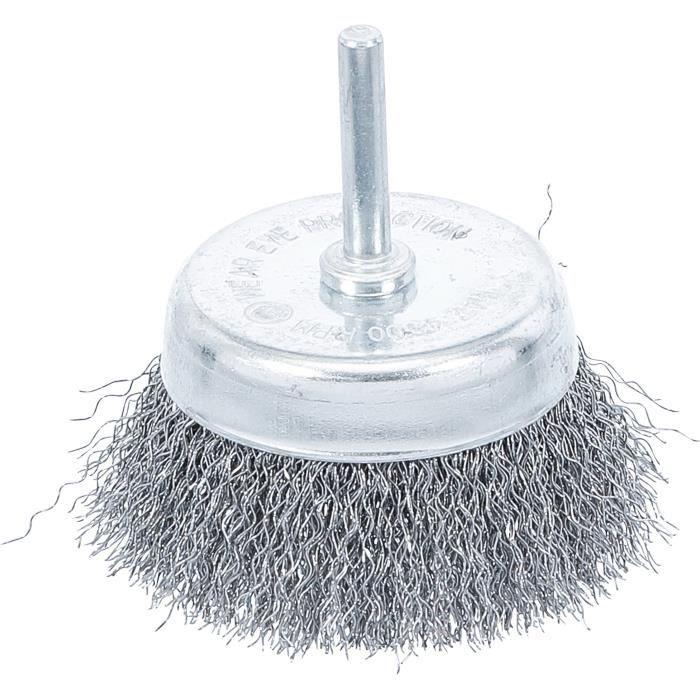 Brosse ronde acier - BGS TECHNIC - Ø 75 mm tige 6 mm