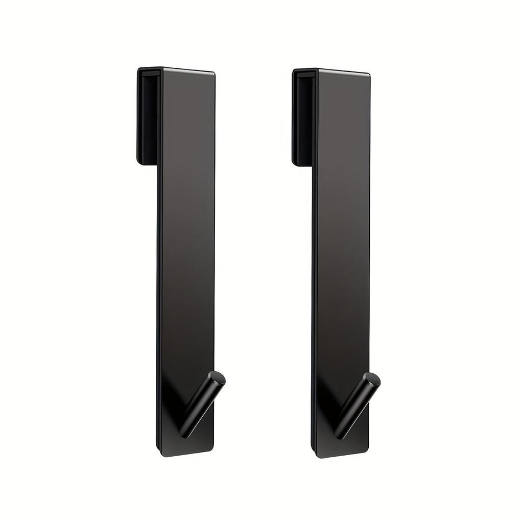 2pcs Heavy-Duty Stainless Steel Glass Door Hooks with Silent Pads - Wall-Mounted Towel Rack for Bathroom for Towels Robes, Coats