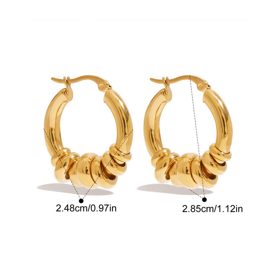 Yori Chic Fashion Multi-Hoop Earrings Trendy Accessories for Girl's Gift Stainless Steel Charm Jewelry Waterproof