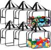WTEMPO Clear Storage Bags with Zipper Extra Heavy PVC Bags for Household Items Transparent Makeup Bag Travel Organizer Plastic Tote Bags