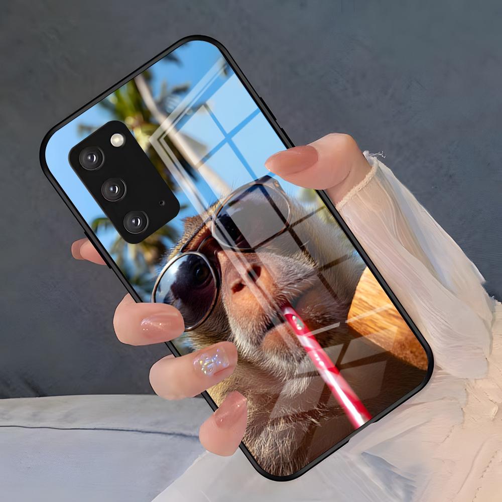 Funny Monkey Phone Case For Samsung S26 S25 Plus S20 S20 Plus S22 Ultra S23 FE S21 Plus S21 Ultra Glass Cover