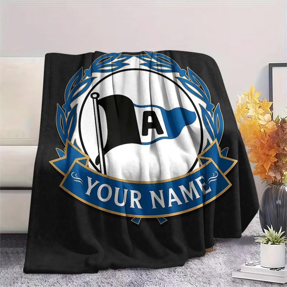 Custom Name Arminia Bielefeld Flannel Blanket, High quality Comfortable for All Seasons, Home Decor, Warmth and Comfort