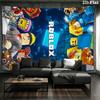 Roblox Cartoon Wall tapestry, aesthetic printed fabric blanket, suitable for bedroom, living room, and home decor.
