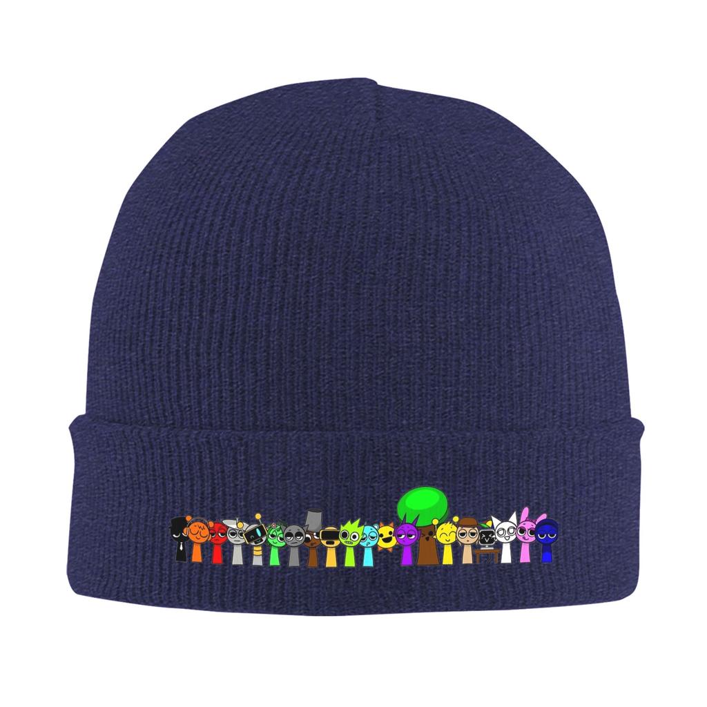 Incredibox Sprunki Knitted Caps for Women Unisex Skullies Beanies Winter Hat Acrylic Horror Game Casual Cap