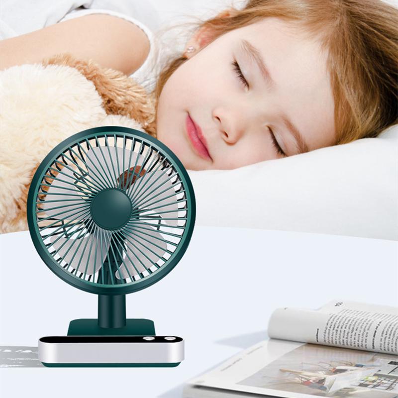 Mini ventilator electric portabil USB, reîncărcabil inteligent, cu 4 trepte, reglabil, răcitor de aer silențios, pentru birou, casă, călătorii