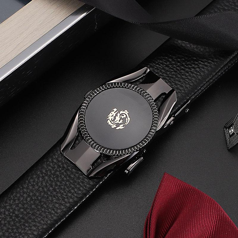 

Ремень кожаный мужской деловой овальный узор автоматическая пряжка личи узор ремень мужской 125cm