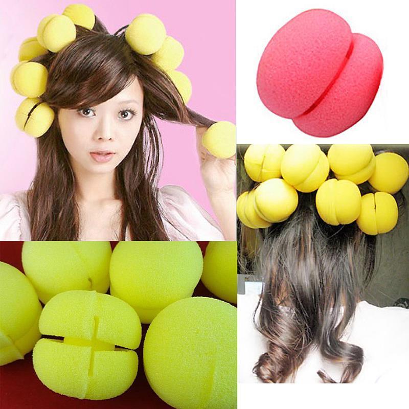 Buy 2Pcs Balls Hair Rollers Curlers Tool Bun Round DIY Soft Foam Sponge