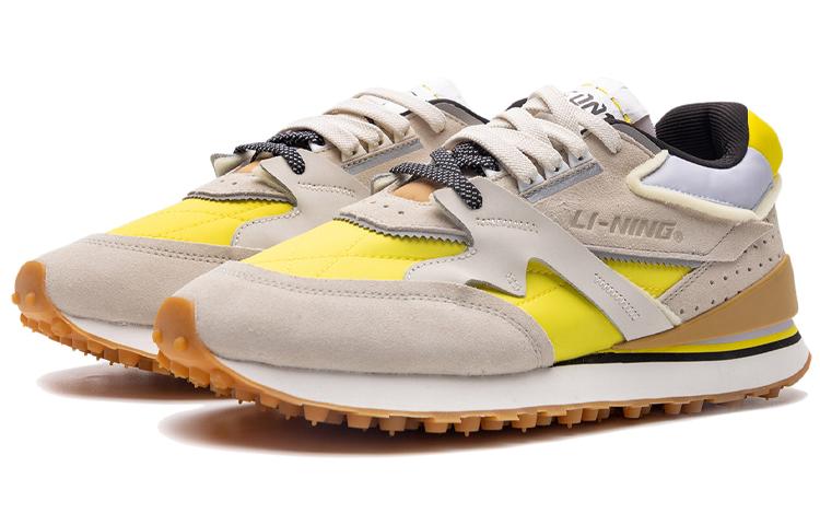 Li Ning Cushioning Slip Resistant Abrasion Resistant Lightweight Low top Running Shoes Women's Dark Yellow AGCP382-3